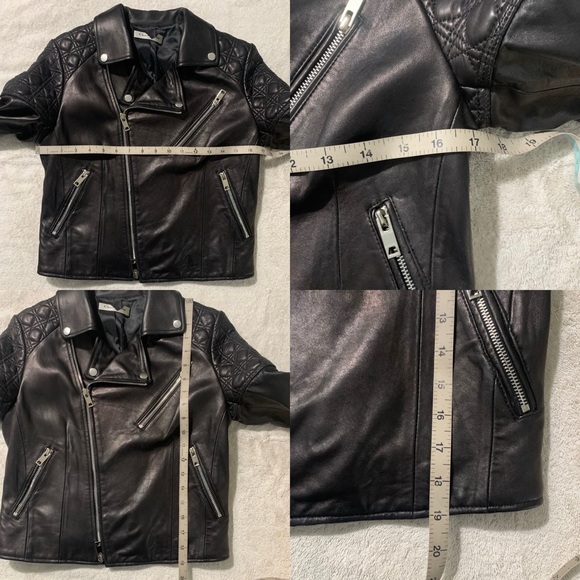 Christian Dior black leather quilted moto jacket - Picture 12 of 16